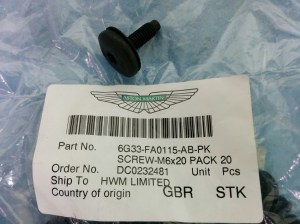aston-martin-db9-undertray-screw-part-number-6g33-fao115-ab