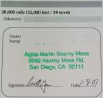 Aston Martin A01906 2 Year Service Record