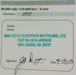 Aston Martin A01906 8 Year Service Record